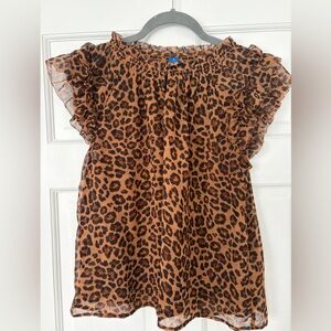 Old Navy Brown Leopard Print Womens Blouse